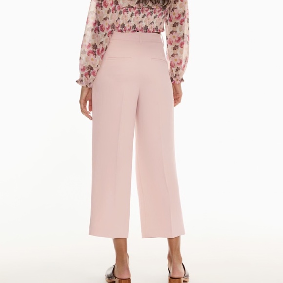 Aritzia Wilfred The Effortless Pant Cropped High Waisted Wide Crepe Pants Sz 8 - Picture 2 of 10